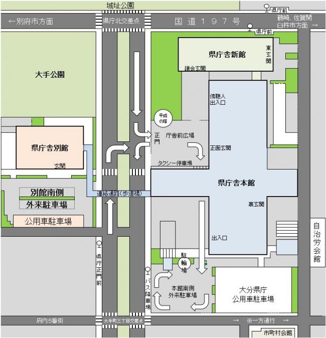 本館外来駐車場案内図