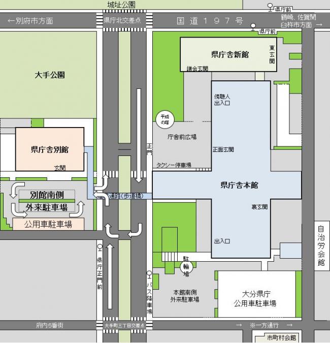 別館外来駐車場案内図