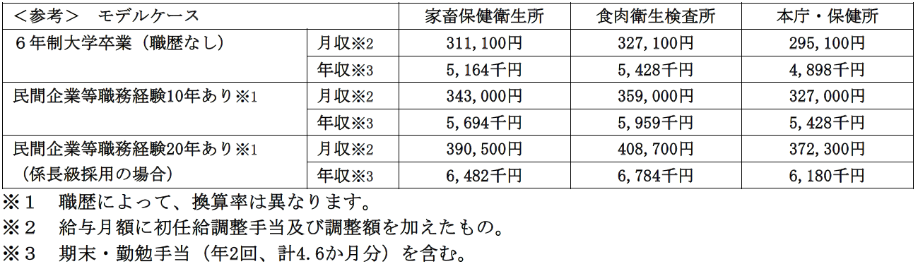 年収モデルケース