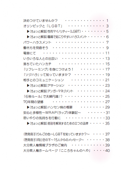 「心ひらいて6」目次