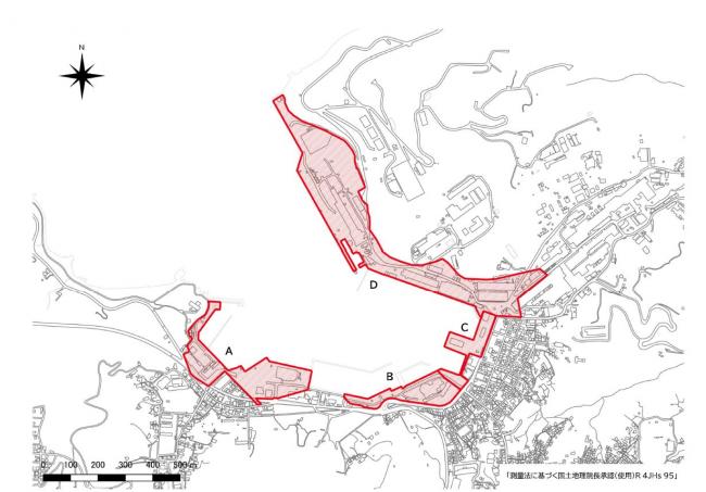 佐賀関港の港湾位置図です。